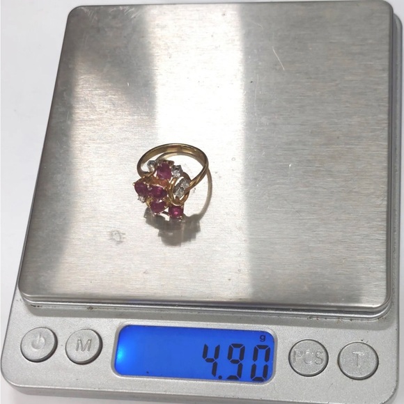 ❤️Host Pick❤️ 14K Retro Natural Ruby Diamond Ring - Elegant Midcentury Vintage - Picture 7 of 14